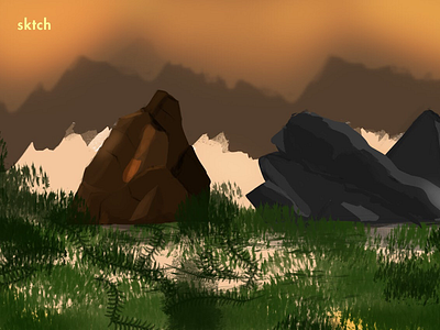 Rocks concept art digital painting photoshop rocks