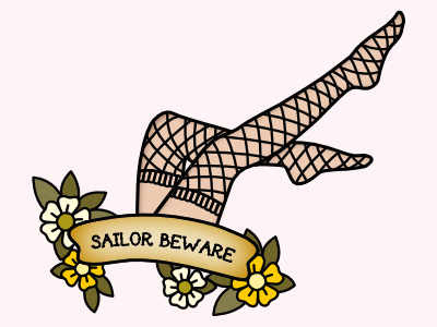 Sailor Beware american traditional design graphic design illustration tattoo