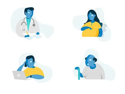 Landing Page Illustrations art blue character clean concept design flat graphic illustration minimal