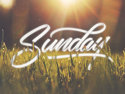 Sunday calligraphic handmade type lettering photoshop