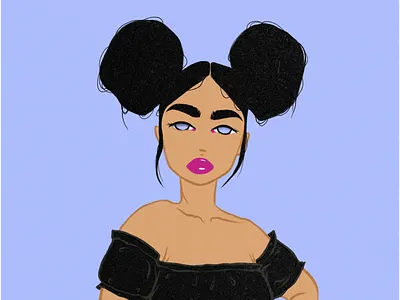 Space Buns apple pencil buns digital art digital painting digital portrait drawing illustration portrait procreate