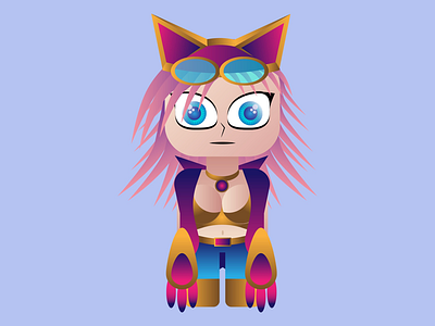Niko “Neko” Yamamoto for Chaos Magic High School anime cat character chibi design game girl high illustration indie japanese rpg school video woman