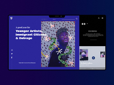 Younger Artists page art black blue design illustration landing page typography ui ux vietnam web