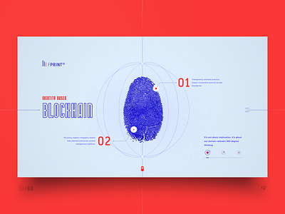 UI Exploration - Identity Based Blockchain 3drender block chain concept crypto cryptocurrency dailydesign dailyui design emm fingerprint inspiration interface ui web