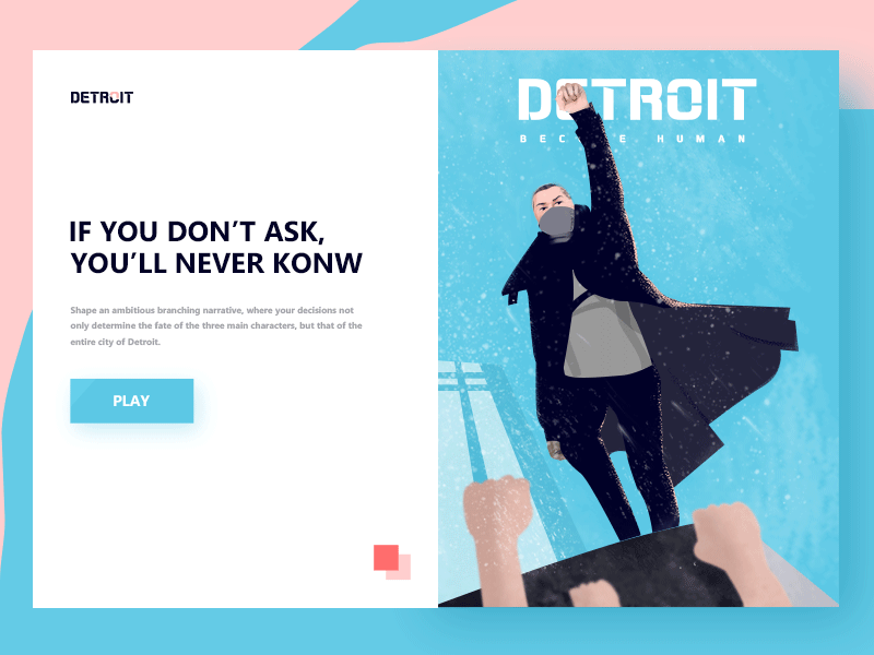 Detroit: Become Human blue detroit game gif human illustration playstation sketch snow web