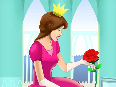 The Princess beauty cartoon cartoon illustration hcandersen illustration vector art