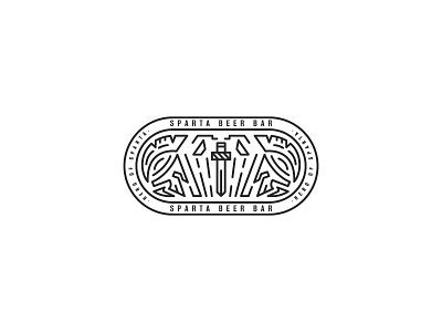 Sparta Beer Bar Logo bar battle beer illustration logo sparta sword