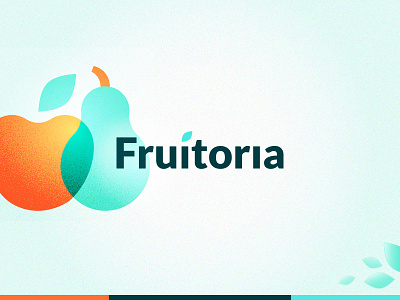 Fruitoria Logo apple brand branding fruit fruits leaf logo logotype typogaphy wordmark