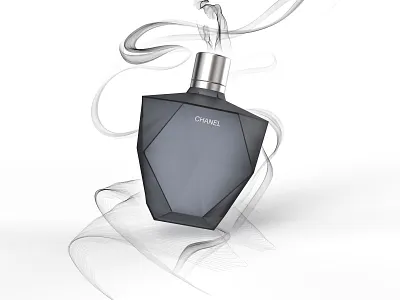 Chanel 3d brand chanel design glass gray keyshot modeling packagedesign packaging perfume photoshop postproduction product rendering silver smoke