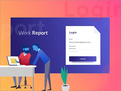 Login blue design gradiant illustration login sign in ui web website