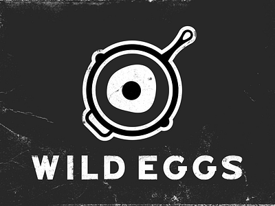 Wild Eggs Logo Version 1 adobe art design eggs fried illustration illustrator logo pan photoshop re brand restaurant skillet wild