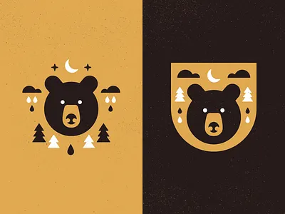 🐻 bear geometric illustration landscape shield texture vector