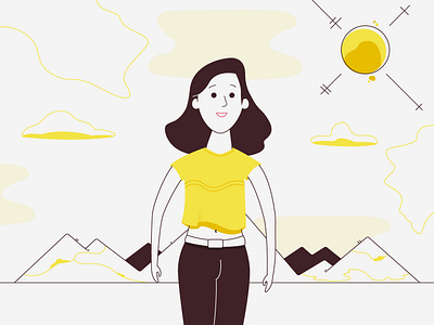 Sunny Day character design illustration lineart vector