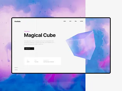 Magical Cube - Simple Portfolio Page blue clean color colorful cube magic magical pink portfolio portfolio design portfolio site simple smoke violet