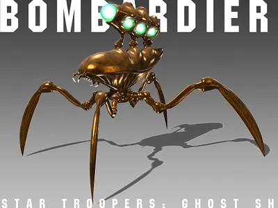 Bombardier Class Alien Bug 3d alien aliens biological board game boardgame bug concept art creature creatures digital 3d future game art sciencefiction scifi