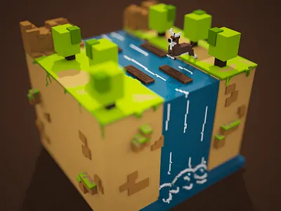 Spring 3d c4d cinema4d deer design game gamedesign gaming trees