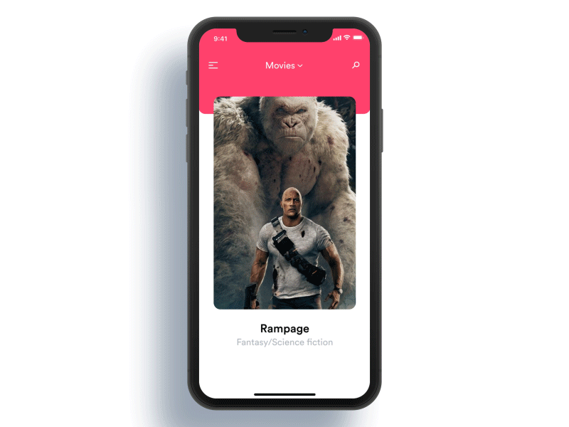Movies App animation app concept clean app gif iphone x movie app ui ux