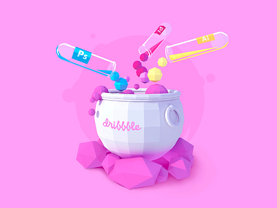 Hello! Dribbble debute dribbble first illustration illustrator indesign lowpoly magic photoshop shot