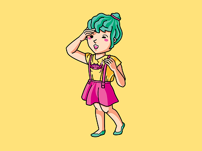 Kid with crab shirt character cute illustration