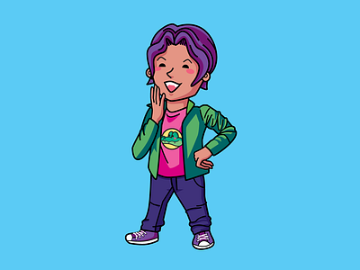 Kid with alligator shirt character cute illustration