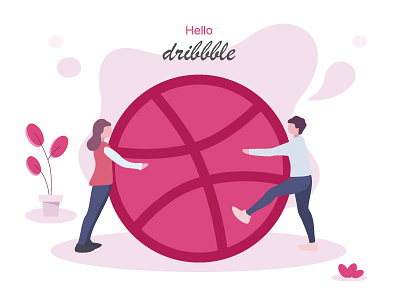 Hello Dribbble！ illustration ui