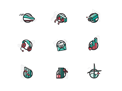 Blue Red Icons icon illustration network services