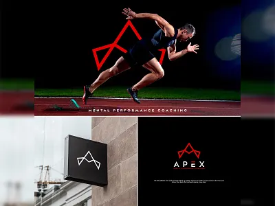 Apex adventure branding coaching design flat health icon identity illustration logo performance red sport strong vector