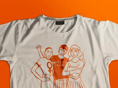 Bold, proud feminist design fashion feminism feminist illustration ipad pro lgbtq mockup one color screenprint procreate proud queer screenprint shirt shirt mockup tshirt women ywca