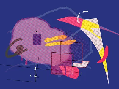 tired blbbr abstract blah blob blubber bluh card collage design digital doodle duck emotion illustration organism painting postcard print tired