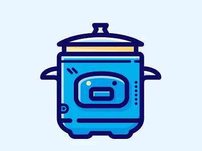 Little electric cooker stroke illustration