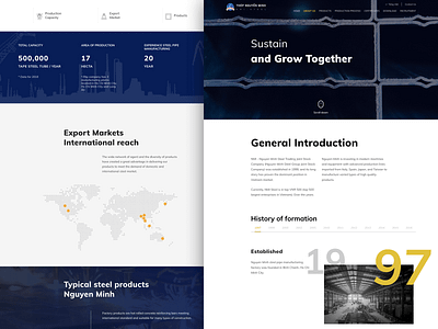 Industrial Steel Website black clean homepage industry inuit minimalistic steel timeline ui ux web website