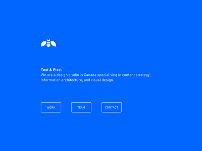 Text & Pixel Website Homepage Concept bee blue branding clean corporate design din flat minimal simple typography ui ux vector white