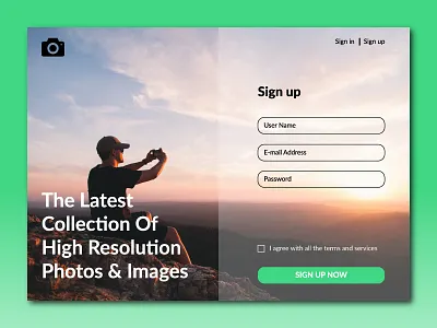 Sign Up Page design icon illustration logo minimal typography ui ux website