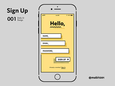 Daily UI / #001 / Sign Up 100 day challenge dailyui memphis sign in sign up ui