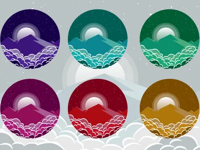 Earth is beautiful clouds design flat graphic art graphic design icon iconset illustration logo mountain sunset vector vector art web web illustration