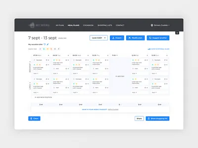 Meal Planner app clean food health meal minimal plan planner recipes system
