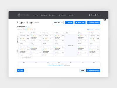 Meal Planner app clean food health meal minimal plan planner recipes system