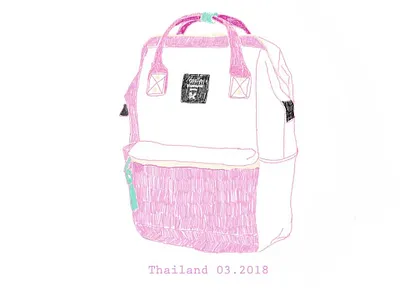 Thailand 2018 backpack illustraion illustrator cc kanken memory mini pink sketch spring white