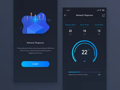 Game accelerator app design illustration sketch ui