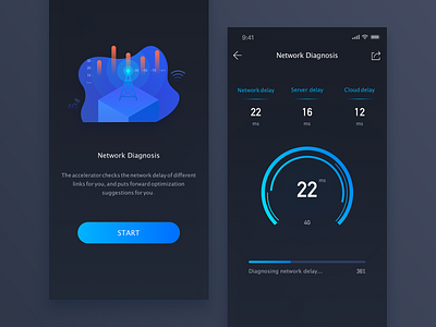 Game accelerator app design illustration sketch ui