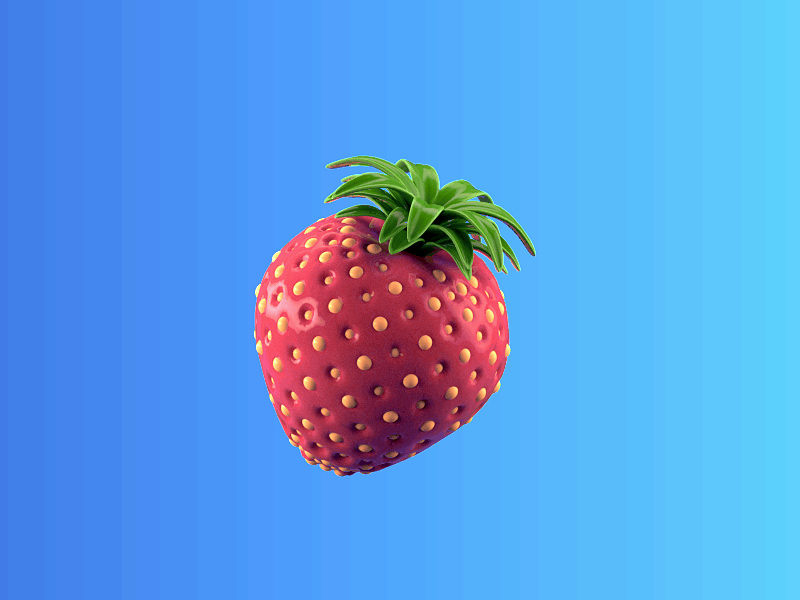 Evolution 3d c4d evolution illustration loop model strawberry swim