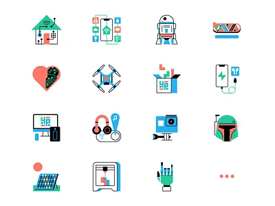 4P Categories 3dprinter 4prototypes bobba drone gopro hitech hoverboard icons r2d2 smarthome solar