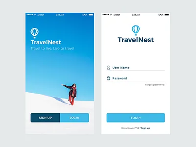 Daily UI Challenge log in mobile app travel ui ux design