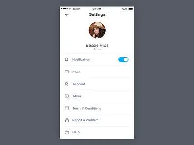 Daily UI Challenge app design settings ui ux design