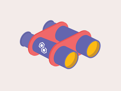 Binoculars! binoculars colorful drawing illustration isometric print design sticker design