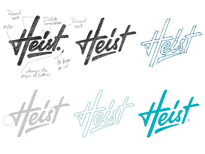 Heist process brand branding calligraphy hand writing identity lettering logo logotype process sketch type typography