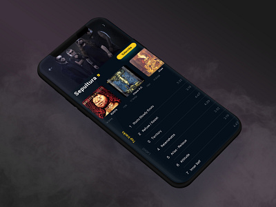 Metal Music Player app design ui ux