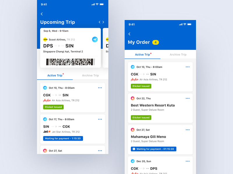 Example of Exploration My Order ⠿ tiket.com