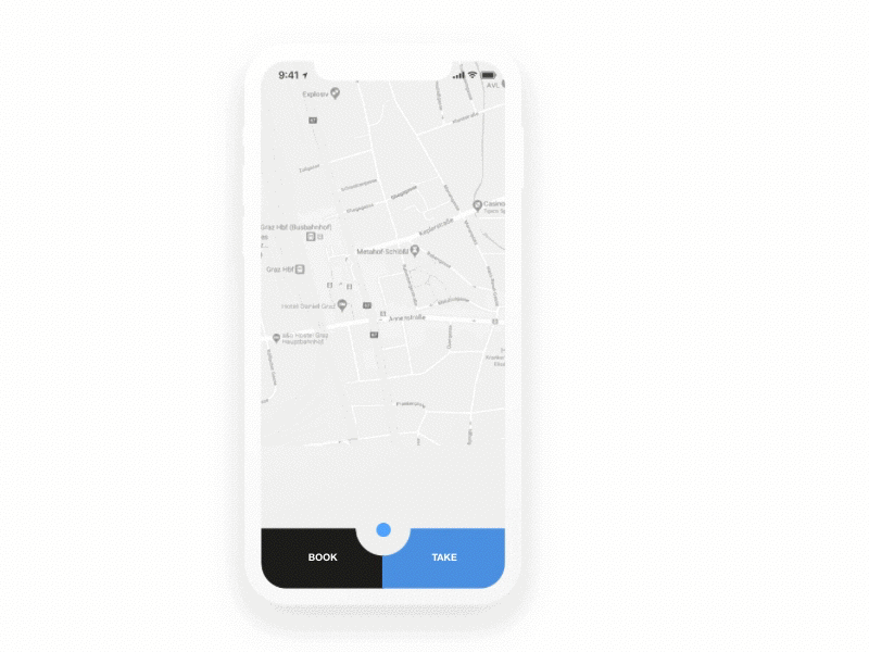 Electric Car Sharing App Interaction Concept animation app car car rental car sharing concept design interaction ios map principle sketch ui ux