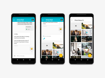 Android conversation & attachment picker android app android app design attachment attachments conversation conversational ui material design material ui message app messaging app mobile photo album photo gallery